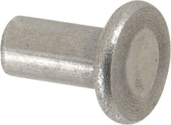 RivetKing - 1/4" Body Diam, Flat Uncoated Steel Solid Rivet - 1/2" Length Under Head - Caliber Tooling