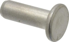 RivetKing - 1/4" Body Diam, Flat Uncoated Steel Solid Rivet - 3/4" Length Under Head - Caliber Tooling