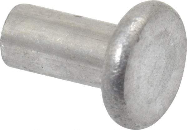 RivetKing - 1/8" Body Diam, Flat Aluminum Solid Rivet - 1/4" Length Under Head, Grade 1100F - Caliber Tooling