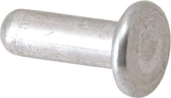 RivetKing - 1/8" Body Diam, Flat Uncoated Aluminum Solid Rivet - 3/8" Length Under Head, Grade 1100F - Caliber Tooling