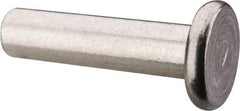 RivetKing - 1/4" Body Diam, Flat Uncoated Aluminum Solid Rivet - 1" Length Under Head, Grade 1100F - Caliber Tooling