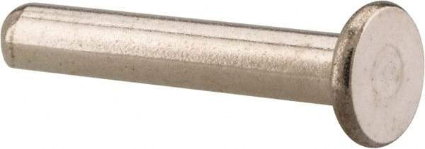 RivetKing - 1/8" Body Diam, Flat Stainless Steel Solid Rivet - 3/4" Length Under Head, Grade 18-8 - Caliber Tooling