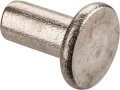 RivetKing - 3/16" Body Diam, Flat Stainless Steel Solid Rivet - 3/8" Length Under Head, Grade 18-8 - Caliber Tooling