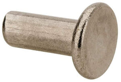 RivetKing - 1/4" Body Diam, Flat Uncoated Stainless Steel Solid Rivet - 5/8" Length Under Head, Grade 18-8 - Caliber Tooling