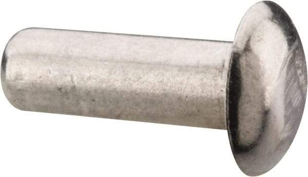 RivetKing - 1/8" Body Diam, Universal Uncoated Aluminum Solid Rivet - 3/8" Length Under Head, Grade 1100F - Caliber Tooling