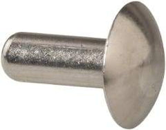 RivetKing - 3/16" Body Diam, Universal Uncoated Aluminum Solid Rivet - 1/2" Length Under Head, Grade 1100F - Caliber Tooling