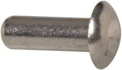 RivetKing - 1/4" Body Diam, Universal Uncoated Aluminum Solid Rivet - 3/4" Length Under Head, Grade 1100F - Caliber Tooling