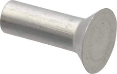 RivetKing - 1/8" Body Diam, Countersunk Uncoated Aluminum Solid Rivet - 3/8" Length Under Head, Grade 1100F, 90° Countersunk Head Angle - Caliber Tooling