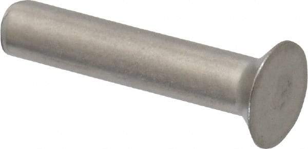 RivetKing - 1/8" Body Diam, Countersunk Uncoated Stainless Steel Solid Rivet - 5/8" Length Under Head, Grade 18-8, 90° Countersunk Head Angle - Caliber Tooling