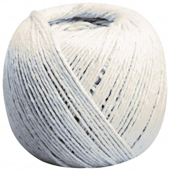 Made in USA - 0.54 Inch Diameter, 10 Ply, Cotton Twine Spool - 25 Lbs. Breaking Strength, White, 2,016 Ft. per Lb. - Caliber Tooling