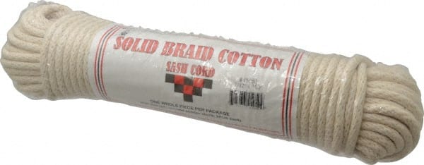 Made in USA - 100' Max Length Cotton Solid Braided Cotton Cord with Reinforced Core - Caliber Tooling