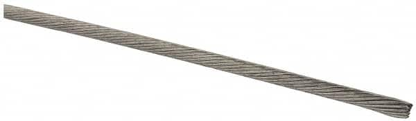 Value Collection - 1/16" Diam, Aircraft Cable Wire - 510 Lb Breaking Strength, 1 x 19 Single Strand - Caliber Tooling