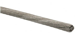 Value Collection - 1/8" Diam, Aircraft Cable Wire - 2,100 Lb Breaking Strength, 1 x 19 Single Strand - Caliber Tooling