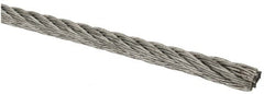 Lift-All - 5/32" Diam, Aircraft Cable Wire - 2,600 Lb Breaking Strength, 7 x 7 Strand Core - Caliber Tooling