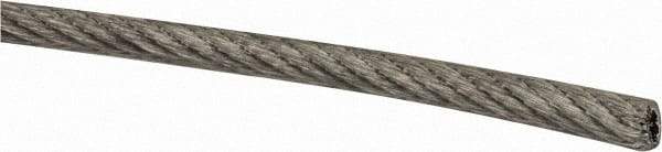 Value Collection - 1/8" x 3/32" Diam, Coated Aircraft Cable Wire - 920 Lb Breaking Strength, 7 x 7 Strand Core, Nylon Coating - Caliber Tooling