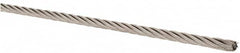 Lift-All - 1/8" Diam, Stainless Steel Wire Rope - 1,300 Lb Breaking Strength, Material Grade 316, 7 x 19 Strand Core - Caliber Tooling