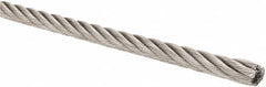 Lift-All - 5/32" Diam, Stainless Steel Wire Rope - 2,400 Lb Breaking Strength, Material Grade 304, 7 x 19 Strand Core - Caliber Tooling