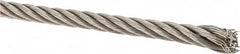 Lift-All - 3/16" Diam, Stainless Steel Wire Rope - 3,700 Lb Breaking Strength, Material Grade 304, 7 x 19 Strand Core - Caliber Tooling