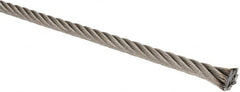 Lift-All - 1/4" Diam, Stainless Steel Wire Rope - 6,400 Lb Breaking Strength, Material Grade 304, 7 x 19 Strand Core - Caliber Tooling