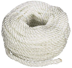 Value Collection - 100' Max Length Nylon Twisted Rope - 3/8" Diam, 278 Lb Capacity - Caliber Tooling