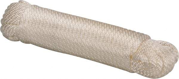 Value Collection - 50' Max Length Nylon Braided Cord - 1/4" Diam, 1,250 Lb Capacity - Caliber Tooling