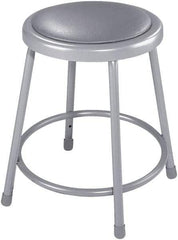 NPS - 18 Inch High, Stationary Fixed Height Stool - 14 Inch Deep x 14 Inch Wide, Vinyl Seat, Grey - Caliber Tooling