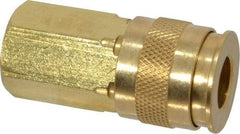 Value Collection - 1/4 Female NPT Universal Pneumatic Hose Coupler - Brass, 1/4" Body Diam - Caliber Tooling