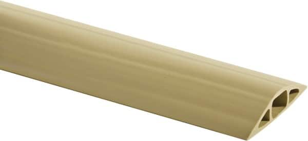 Hubbell Wiring Device-Kellems - 1 Channel, 10 Ft Long, 7.9mm Max Compatible Cable Diam, Beige PVC On Floor Cable Cover - 2-3/4" Overall Width x 13.5mm Overall Height, 15.2mm Channel Width x 7.9mm Channel Height - Caliber Tooling