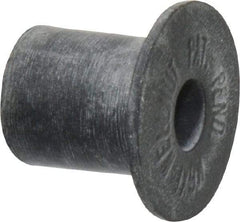 Au-Ve-Co Products - M6x1.00, 0.787" Diam x 0.051" Thick Flange, Rubber Insulated Rivet Nut - Metric Coarse Thread, Neoprene, 0.579" Long x 1/2" Body Diam, 0.63" OAL - Caliber Tooling