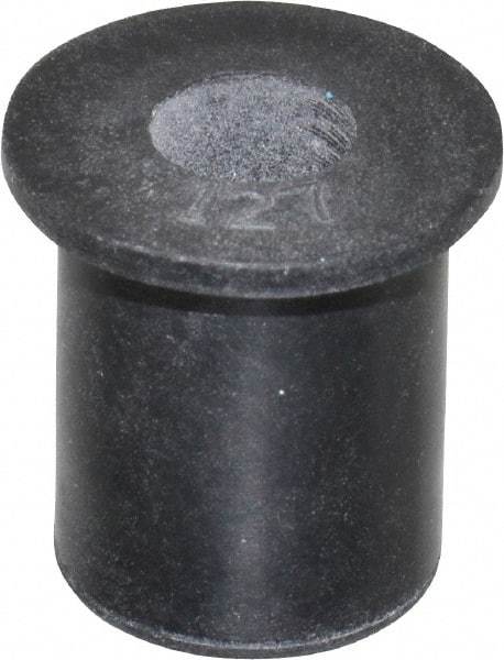 Au-Ve-Co Products - M6x1.00, 0.63" Diam x 0.051" Thick Flange, Rubber Insulated Rivet Nut - Metric Coarse Thread, Neoprene, 0.579" Long x 1/2" Body Diam, 0.63" OAL - Caliber Tooling