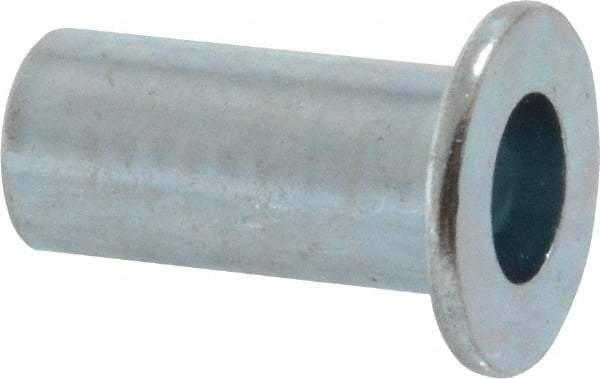 Value Collection - #10-24, 0.01 to 0.08" Grip, Steel Standard Rivet Nut - Drill Size Letter F, Flat Head - Caliber Tooling