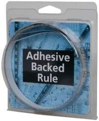 Made in USA - 6 Ft. Long x 1/2 Inch Wide, 1/16 Inch Graduation, Silver, Mylar Adhesive Tape Measure - Reads Left to Right, Horizontal Scale - Caliber Tooling