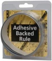 Made in USA - 6 Ft. Long x 1-1/4 Inch Wide, 1/16 Inch Graduation, Silver, Mylar Adhesive Tape Measure - Reads Right to Left, Horizontal Scale - Caliber Tooling