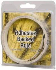 Made in USA - 12 Ft. Long x 1/2 Inch Wide, 1/16 Inch Graduation, Clear, Mylar Adhesive Tape Measure - Reads Left to Right, Horizontal Scale - Caliber Tooling