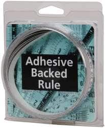 Made in USA - 4 m Long x 1/2 Inch Wide, 1/16 Inch Graduation, White, Mylar Adhesive Tape Measure - Reads Right to Left, Horizontal Scale - Caliber Tooling