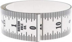 Made in USA - 3 Ft. Long x 1-1/4 Inch Wide, 1/16 Inch Graduation, Clear, Mylar Adhesive Tape Measure - Reads Bottom to Top, Vertical Rules - Caliber Tooling