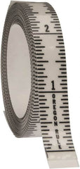 Made in USA - 9 Ft. Long x 1/2 Inch Wide, 1/16 Inch Graduation, Clear, Mylar Adhesive Tape Measure - Reads Bottom to Top, Vertical Rules - Caliber Tooling