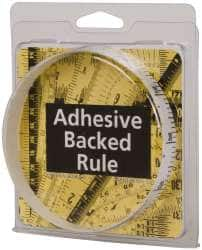 Made in USA - 3 Ft. Long x 1/2 Inch Wide, 1/10 Inch Graduation, White, Mylar Adhesive Tape Measure - Reads Bottom to Top, Vertical Rules - Caliber Tooling