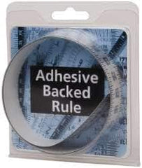 Made in USA - 3 Ft. Long x 1 Inch Wide, 1/8 Inch Graduation, Silver, Mylar Adhesive Tape Measure - Reads Right to Left, Vertical-Half Scale - Caliber Tooling