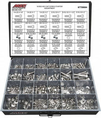 Value Collection - 1,350 Piece Stainless Steel Hex Head Cap Screws - 1/4-20 to 1/2-13 Thread, 18-8 - Caliber Tooling