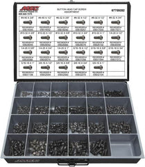 Value Collection - 850 Piece Alloy Steel Button Head Cap Screws - #4-40 to 3/8-16 Thread - Caliber Tooling