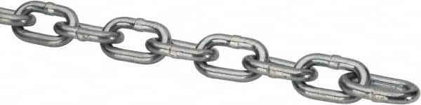 Peerless Chain - 3/16" Welded Proof Coil Chain - 800 Lb Capacity, Grade 30, Carbon Steel, Zinc Plated Finish - Caliber Tooling