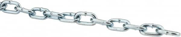 Campbell - #4 Welded Straight Link Machine Chain - 215 Lb Capacity, Steel, Zinc Plated Finish - Caliber Tooling