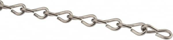 Made in USA - 0.08" Diam Stainless Steel Single Jack Chain - 16 Lb Load Limit, 19 Links per Foot, #14 - Caliber Tooling