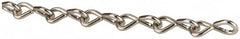 Made in USA - 0.034" Diam Steel Single Jack Chain - 3 Lb Load Limit, #20, Nickel Plated Finish - Caliber Tooling