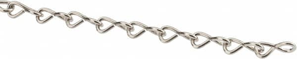 Made in USA - 0.047" Diam Steel Single Jack Chain - 5 Lb Load Limit, #18, Nickel Plated Finish - Caliber Tooling