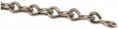 Made in USA - 0.192" Diam Steel Single Jack Chain - 88 Lb Load Limit, #6, Nickel Plated Finish - Caliber Tooling