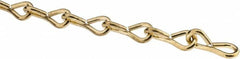 Made in USA - 0.105" Diam Steel Single Jack Chain - 29 Lb Load Limit, #12, Brass Plated Finish - Caliber Tooling