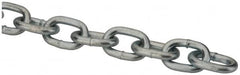 Made in USA - 0.08" Diam Steel Double Loop Chain - 90 Lb Load Limit, #3, Pre-Galvanized Finish, 1.49" Inside Length - Caliber Tooling