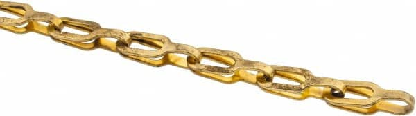 Made in USA - 0.028" Diam Brass Plumber's Safety Chain - 40 Lb Load Limit, #1, Standard Finish, 0.65" Inside Length - Caliber Tooling